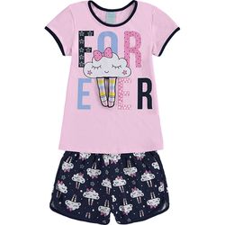 Pijama Kyly Infantil Feminino 10 ao 18 Rosa com Ma... - Nilza Baby Kids