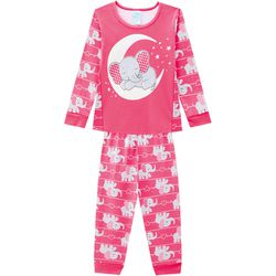 Pijama Manga Longa Kyly Infantil Feminino Elefanti... - Nilza Baby Kids