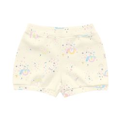 Short Kiko Baby Bebê Feminino RN ao G - Bege Estam... - Nilza Baby Kids