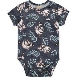 Body Milon Bebê Masculino Estampado Chumbo - 61117... - Nilza Baby Kids