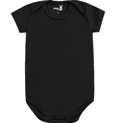 Body Kiko Baby Bebê Masculino RN ao G - Preto Liso... - Nilza Baby Kids