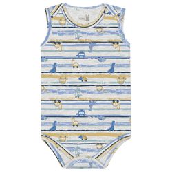 Body Kiko Baby Bebê Masculino RN ao G - Cinza Esta... - Nilza Baby Kids