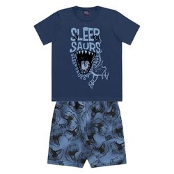 Pijama Kiko e Kika Infantil Masculino 4-6-8 Azul M... - Nilza Baby Kids