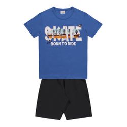 Conjunto Fakini Infantil Masculino 4-6-8 - Azul -... - Nilza Baby Kids