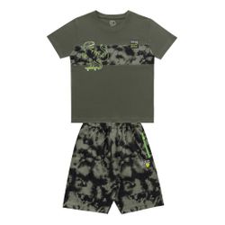 Conjunto Playground Masculino 4 ao 10 - Verde Mili... - Nilza Baby Kids