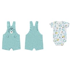 Jardineira com Body Kiko Baby Bebê Masculino P-M-G... - Nilza Baby Kids