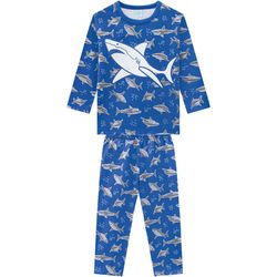 Pijama Manga Longa Kyly Bebê Masculino Tubarão Tam... - Nilza Baby Kids