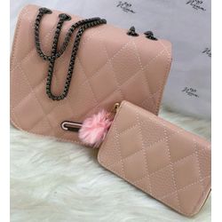 Bolsa Carteira Alça Ferro Rosa - Nina Store Multimarcas