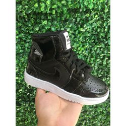 Jordan Infantil Cano Alto Preto Verniz - Nina Store Multimarcas