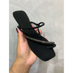 Rasteirinha Preto Glitter - Nina Store Multimarcas