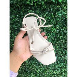 Rasteirinha Nó Off White - Nina Store Multimarcas