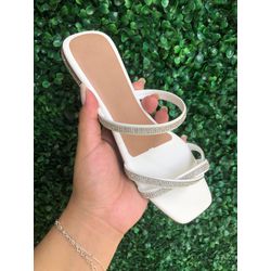Rasteirinha Brilho Branco - Nina Store Multimarcas