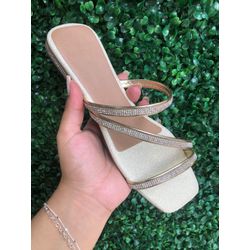 Rasteirinha Brilho Dourado - Nina Store Multimarcas
