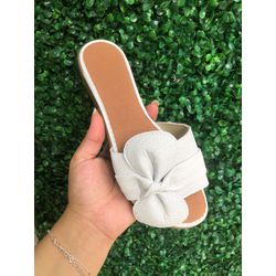 Rasteirinha Promocional Flor Branco - Nina Store Multimarcas