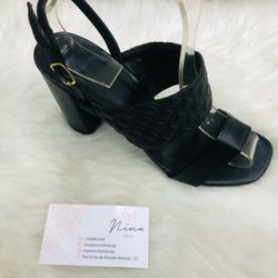 Sandália tira trança preto - Nina Store Multimarcas