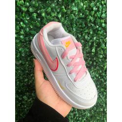Nike Air Force Infantil- Branco com Rosa - Nina Store Multimarcas