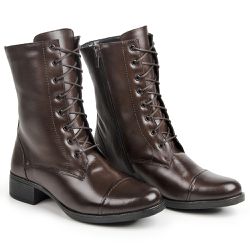 Bota Coturno Cano Médio Nine4 Casual Em Couro Soft... - NINE4 STORE