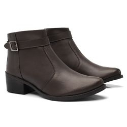 Bota Feminina Cano Curto Tira Lateral Fivelinha Ca... - NINE4 STORE