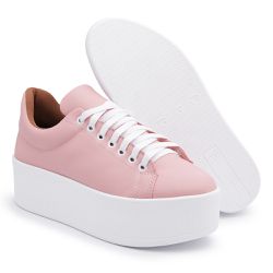 TÊNIS CASUAL SOLADO PLATAFORMA FEMININO - ROSA - 1... - NINE4 STORE