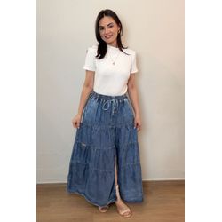 Saia Alice jeans longa - 0009100001 - NOEMI NEVES