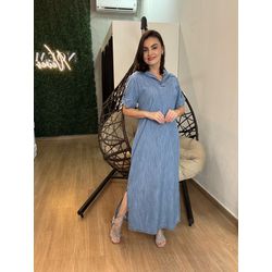 Vestido Milene jeans JEANS CLARO - 0010380052 - NOEMI NEVES