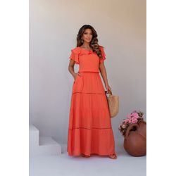 Vestido Danilla LARANJA - 0011370022 - NOEMI NEVES