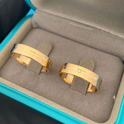 Par de Alianças Casamento Ouro 18k Amarelo 5mm Qua... - Nosso Sentimento