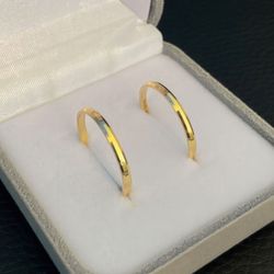 Par de Alianças Casamento Ouro 18k Amarelo 2mm Cha... - Nosso Sentimento