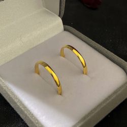 Par de Alianças Casamento Ouro 18k Amarelo 2mm Aba... - Nosso Sentimento