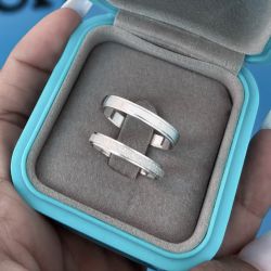 Par de Alianças Compromisso Prata Prata 3mm Quadra... - Nosso Sentimento