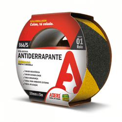 Fita AntiDerrapante 50mmx5m Preta/Amarela Adere - ... - NOSSA LOJA - Tintas, Máquinas e Ferramentas