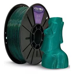 Filamento PLA Cosmos Verde Urano 1kg para Impressão 3D, cor intensa e efeito cósmico vibrante.