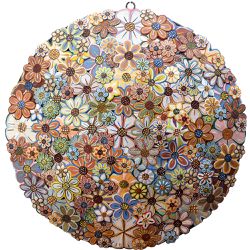 Luminária Mandala de Flores para Parede - D. 80 cm... - OFICINA DE AGOSTO