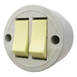  INTERRUPTOR DUPLO SOBREPOR REDONDO 6A 250V PAC 10... - OLDRIVER