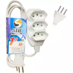 EXTENSAO 2P+T 1,5M (CABO PP) ECOSTIK - OLDRIVER