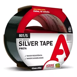  FITA SILVER TAPE PRETO 45X5M 801S ADERE - OLDRIVER