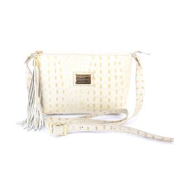 Bolsa Clucth Couro Legitimo Creme Croco Oliver Mou... - OLIVERMOUR