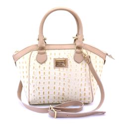 Bolsa Clássica Couro Legitimo Creme Croco Oliver M... - OLIVERMOUR