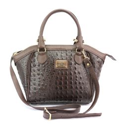 Bolsa Clássica Couro Legitimo Café Croco Oliver Mo... - OLIVERMOUR