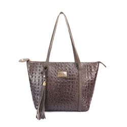 Bolsa Sacola Couro Croco Legitimo Café Oliver Mour... - OLIVERMOUR