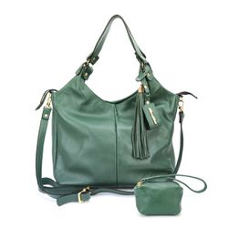 Bolsa Hobo Couro Legitimo Verde Oliver Mour + Port... - OLIVERMOUR