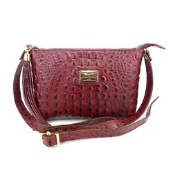 Bolsa Clucth Couro Legitimo Marsala Croco Oliver M... - OLIVERMOUR