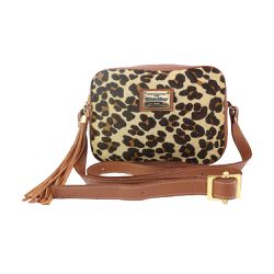 Bolsa Transversal Couro Legitimo Animal Print Onça... - OLIVERMOUR