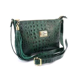 Bolsa Clucth Couro Legitimo Verde Croco Oliver Mou... - OLIVERMOUR