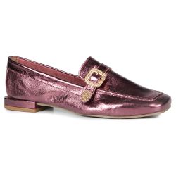 Mocassim Loafer Rebecca Metalizado Malbec - 099212... - ORCADE