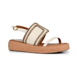 Sandália Flatform Greta Orcade Snake Osso - 92107 ... - ORCADE