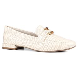 Mocassim Loafer Rebecca Snake Bambu Osso - 99168 A - ORCADE