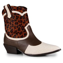 Bota Western Amber Orcade Animal Print Osso - 9552... - ORCADE