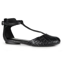 Sapatilha Ayla Orcade Couro Snake Preto - 68358 B - ORCADE