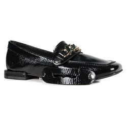 Mocassim Loafer Rebecca Orcade Corrente Verniz Pre... - ORCADE